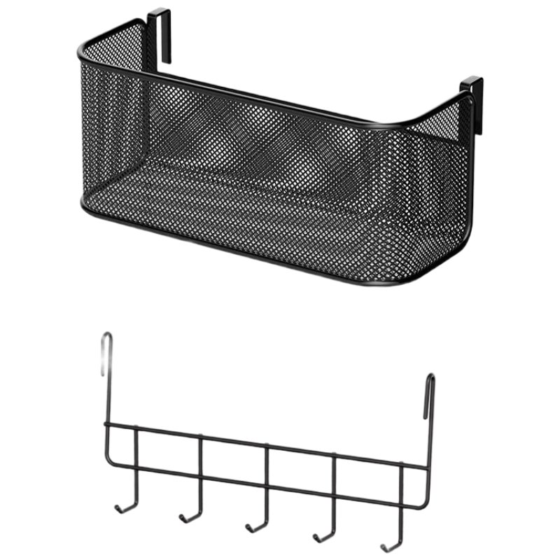 Baicaoyuan Bedside Storage Rack, Bedside Hanging Basket, No Drilling Required, Upper Bunk Snack Shelf, Dorm Storage Basket, Dorm Essential