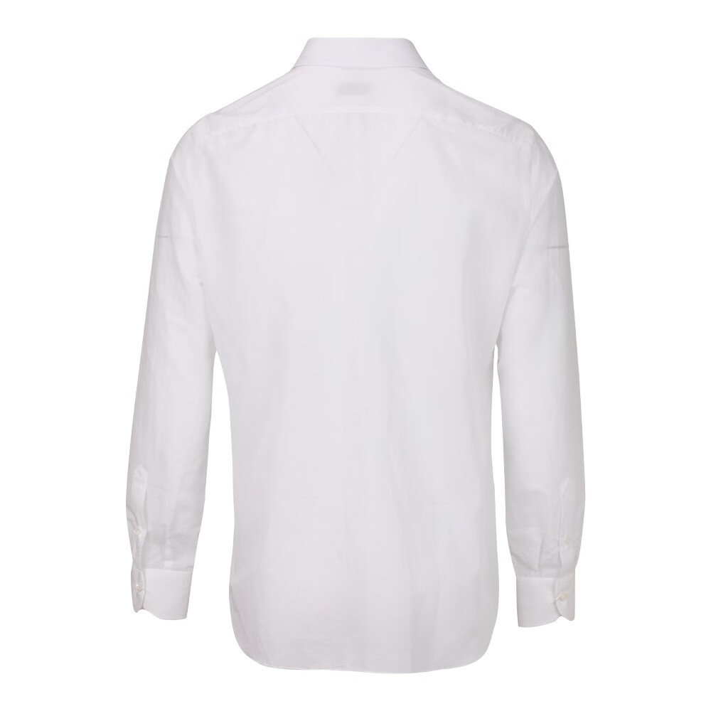 isaia 男士白色棉制商务长袖衬衫 39