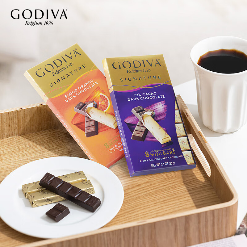 歌帝梵（Godiva）醇享进口牛奶巧克力迷你条90g  休闲零食 糖果 下午茶 伴手礼