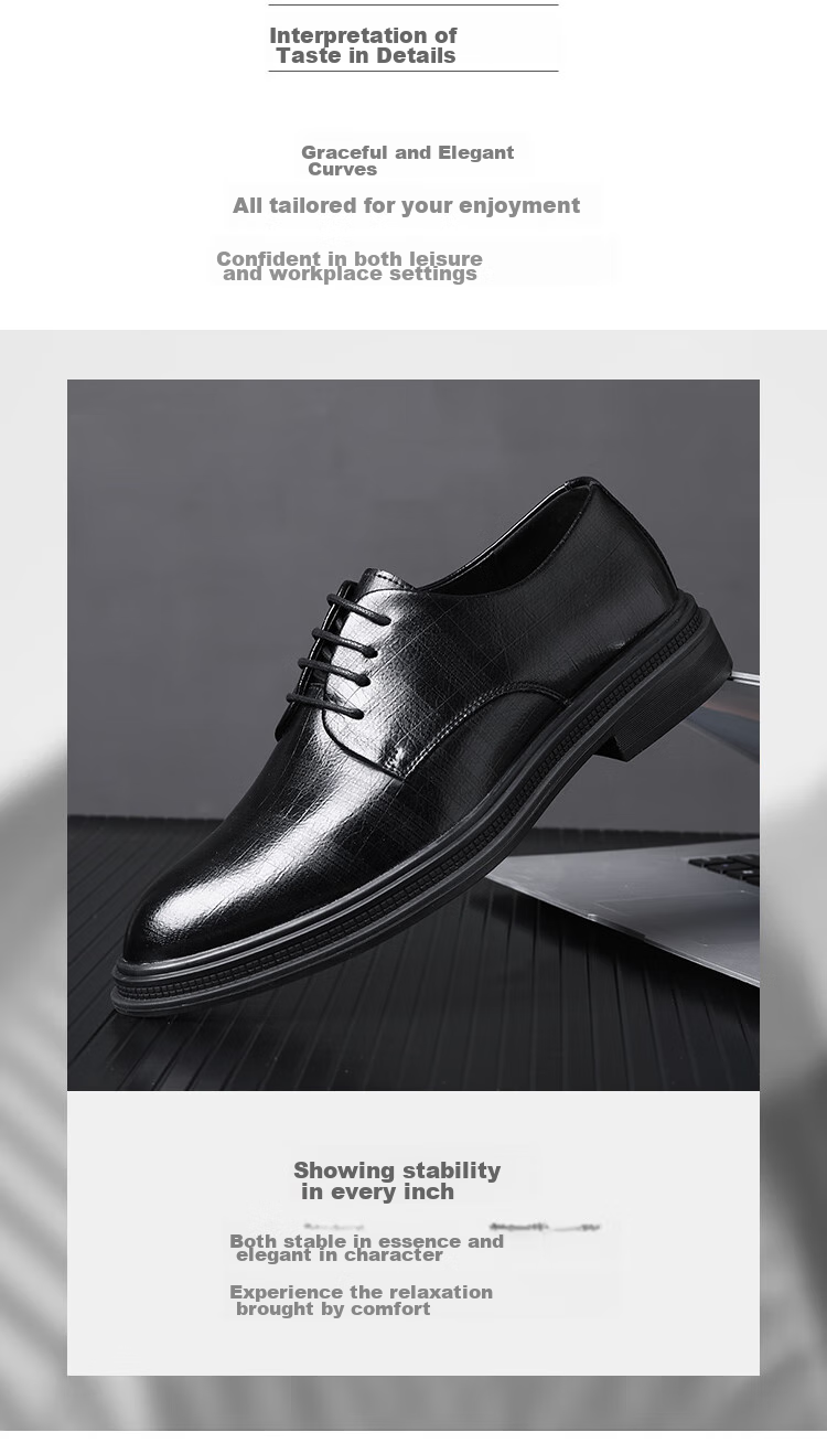 CARTELO Leather Shoes for Men, Derby Shoes, Dress Shoes, Business Formal Wear, Genuine Leather, Height-Increasing, 2026 New Style, Casual Wedding Groom Breathable Shoes 4