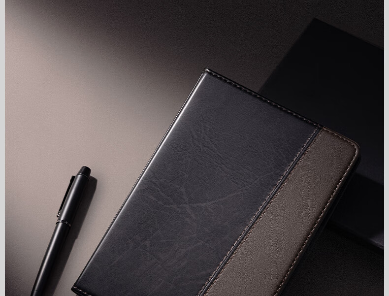 Deli 16K 120 Large Fashionable Contrasting Color Business Leather Notebook, Meeting Journal Diary Notebook Stationery Office Supplies 7910 9