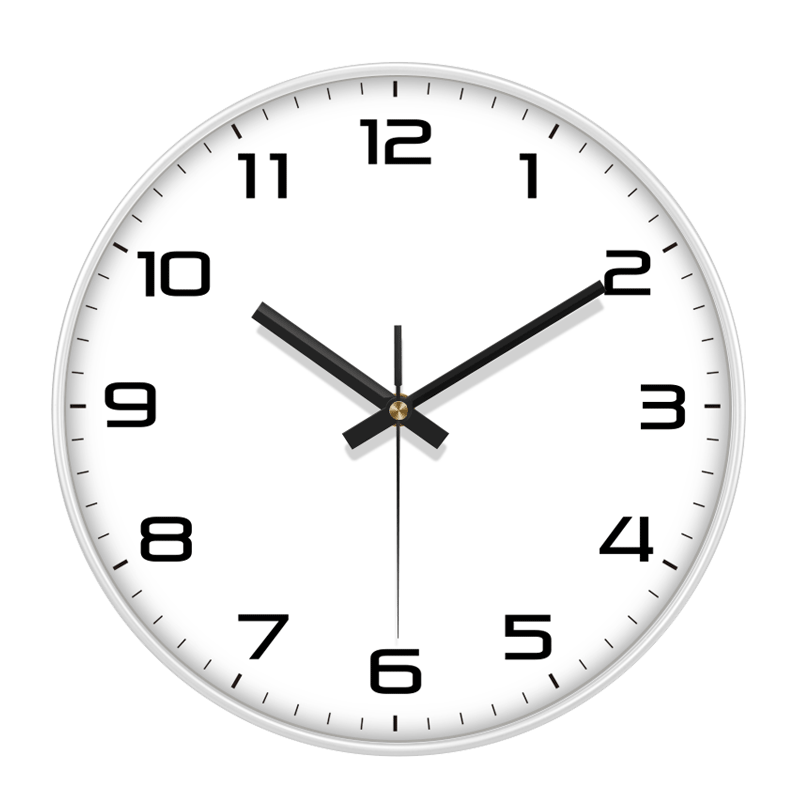 JD Original Zhishi Series Wall Clock, Living Room Quartz Clock, 35cm Pearl White