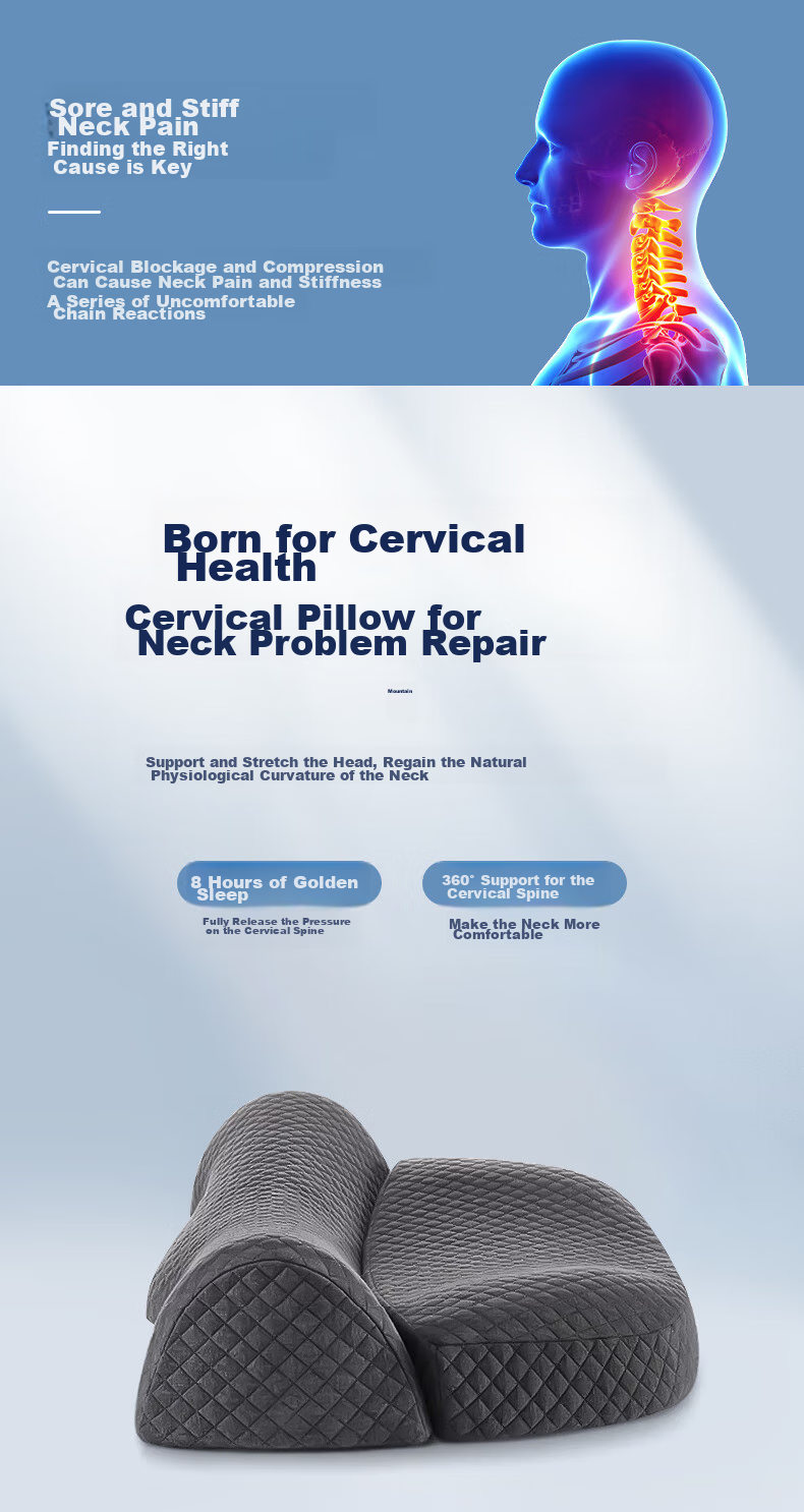 J.Sir Cervical Pillow Neck Support Pillow for Cervical Spondylosis, Deep Sleep for Adults, Medical Anti-Snoring Memory Foam Pillow 9