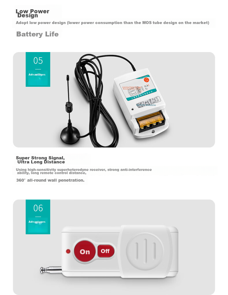 Xiya High-Power Remote Control Power Switch Smart Controller, Water Pump Wireless Remote Switch, 3 Kilometers, 380V 10