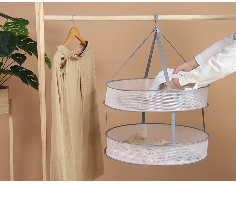 Grace Clothes Drying Net Rack Basket Flat Drying Net Anti-Deformation Sweater Underwear Socks Large Double-Layer 8