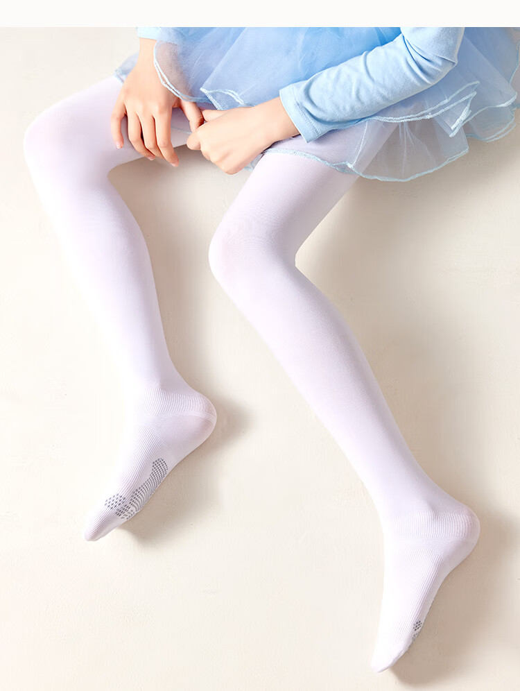 LangSha Children's Socks, Girls' Spring And Summer Leggings, Barefoot Aid, Non-Slip Dance Socks, Pantyhose, 2-Pack, Size L 14