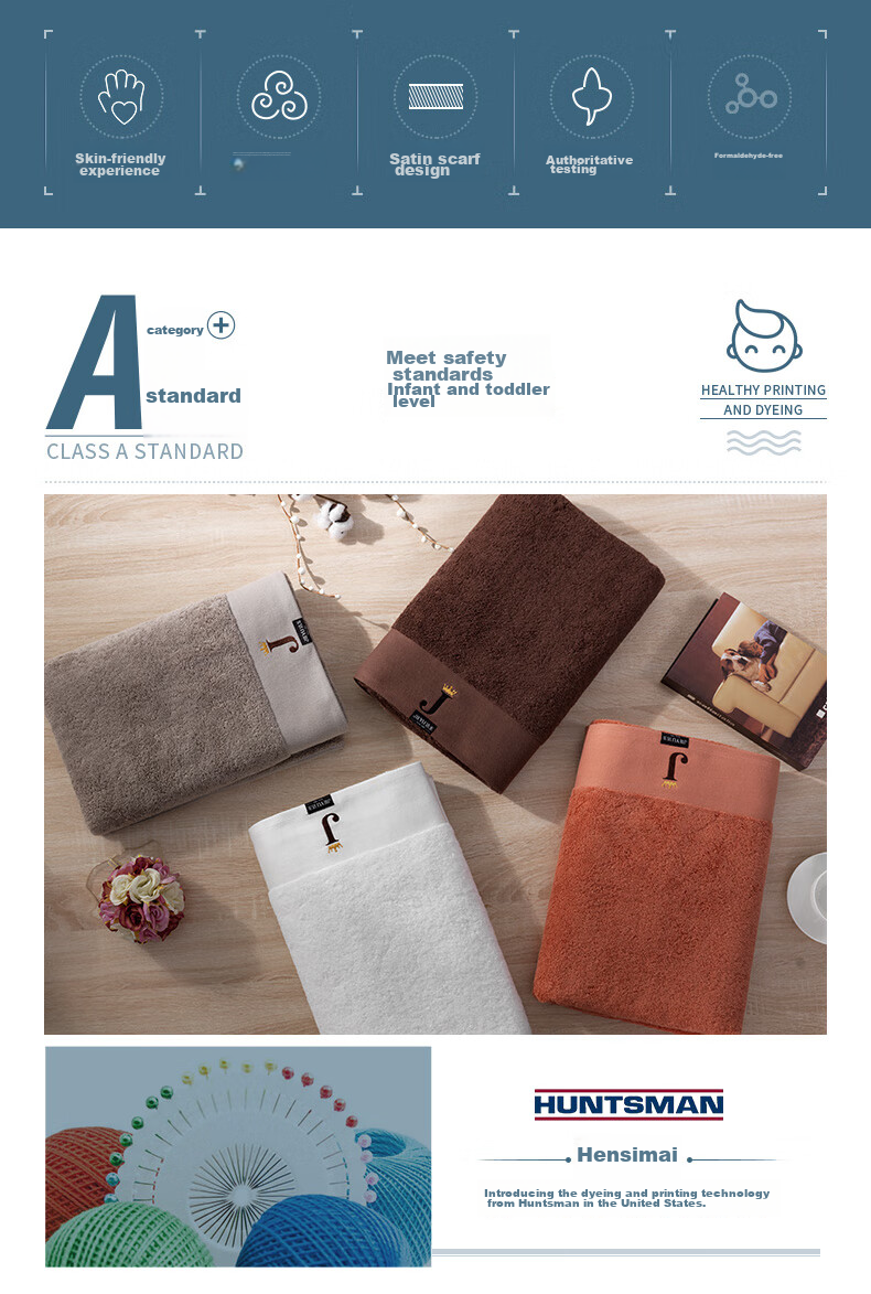 Jieyu Bath Towel, 380g Pure Cotton, Xinjiang Cotton, 5A Antibacterial And Anti-Mold, Soft And Skin-Friendly, Powerful Absorption, Low Shedding 6