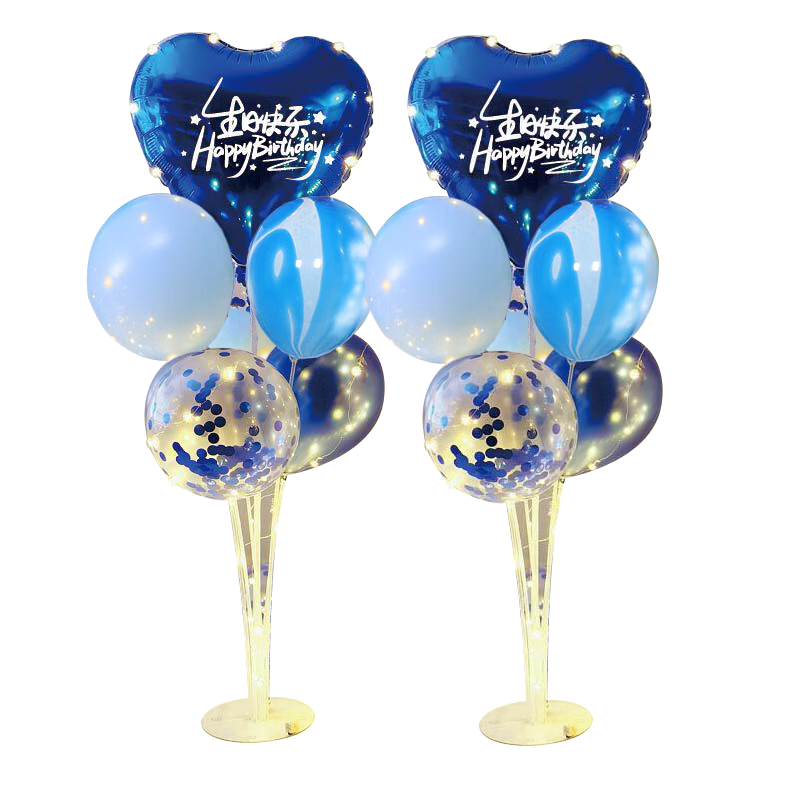Duomeiyi Birthday Scene Decoration, Boys' Birthday Balloon Props, Atmosphere Setup, Children's Party Decorations, Heart-Shaped Table Floating Decorations