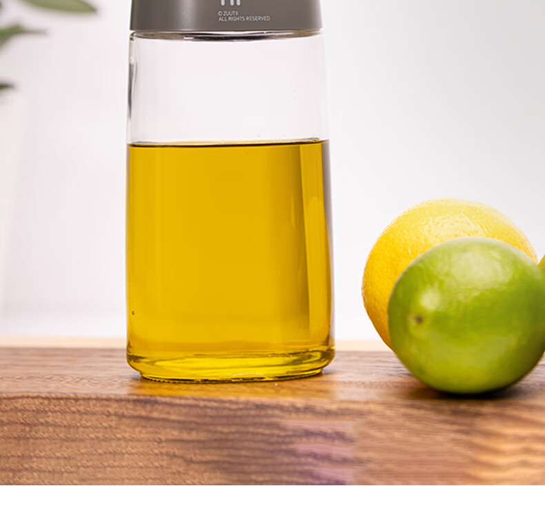 Zuutii Canadian Oil Bottle, Kitchen Household Automatic Opening And Closing Glass Jar, Seasoning Leak-Proof Gravity Vinegar Soy Sauce Bottle, Cold Smoke Ash 25