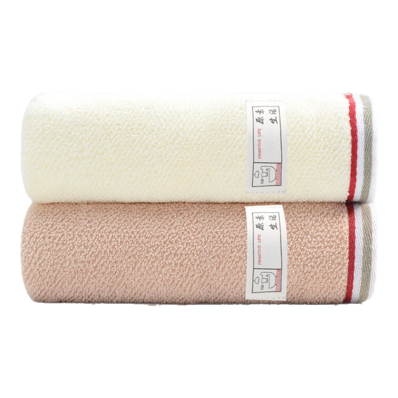 Grace Xinjiang Cotton Class A Pure Cotton Towel, Soft And Absorbent, for Face Washing, Adult Towel, 2-Pack, Beige Sports