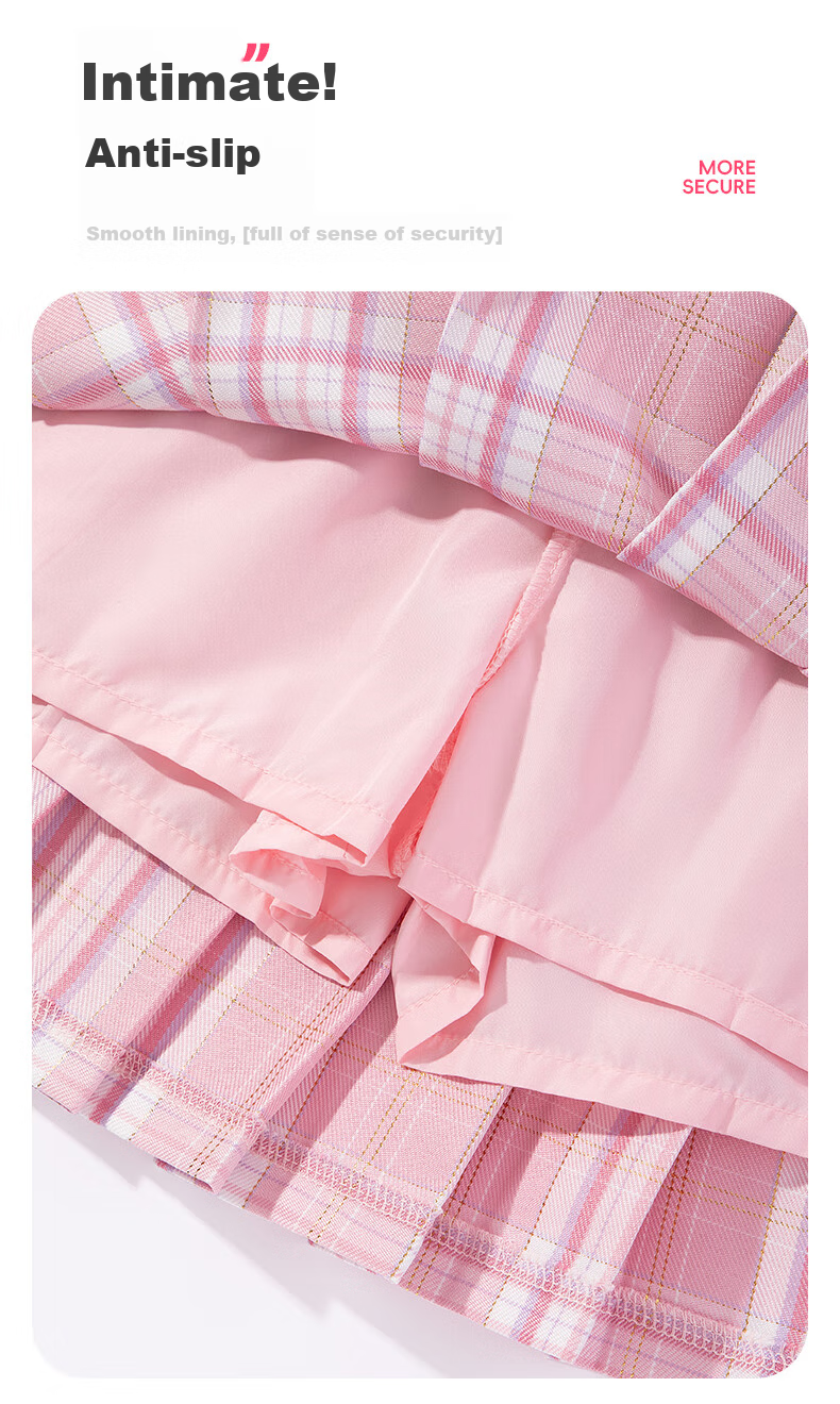 Baleno Girls' Skirt Autumn 2025, Stylish JK Plaid Short Skirt for Girls, Children's Autumn Outfit, Preppy Style A-Line Pleated Skirt 3