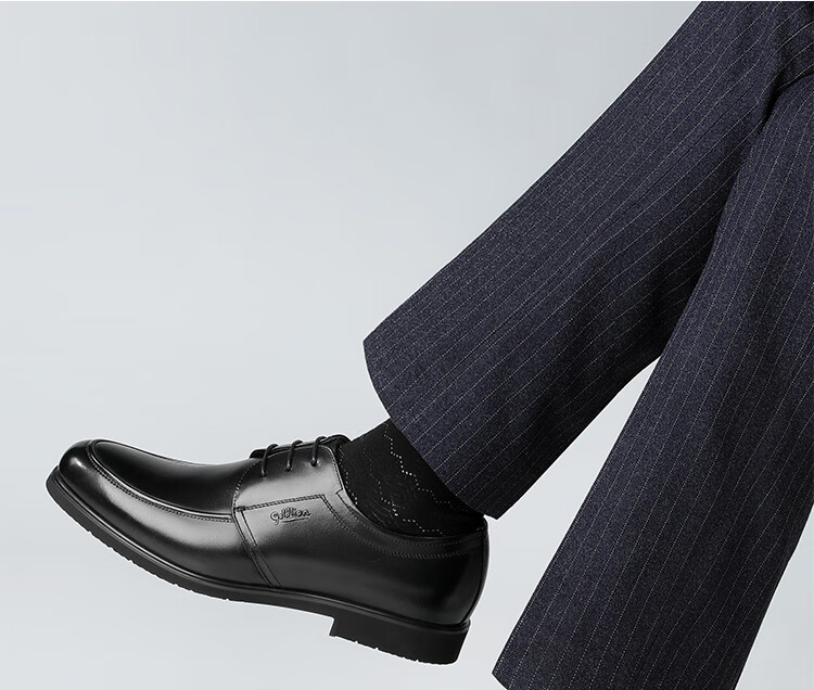 Goldlion Men's Shoes, Business Formal Shoes, Comfortable Breathable Wear-Resistant Simple Fashion Leather Shoes, 53371088201A-Black Size 39 16