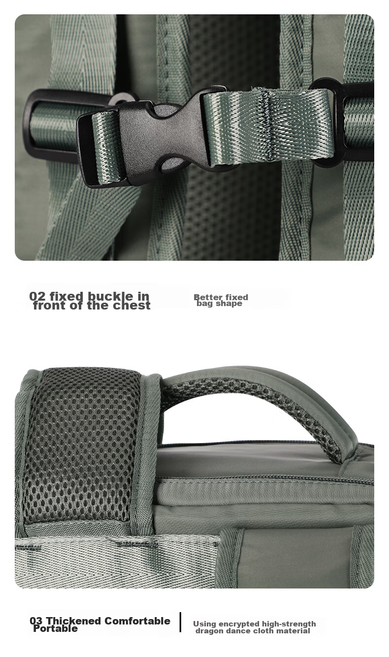 Landcase Backpack Travel Bag Large Capacity for Women And Men Short-Trip Tourism Bag Multifunctional Laptop Bag 5162 Dark Green Small Size 14