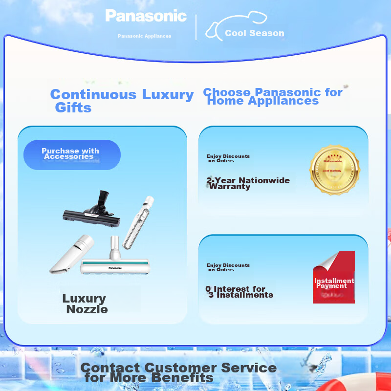 Panasonic [Dust Removal Device] Horizontal Wired Vacuum Cleaner, Powerful Suction for Home Use, Handheld Long Battery Life, Garbage Compressor, Cleaning Machine, Cat Hair Remover, Pet Hair Remover MC-8L85CNJ81