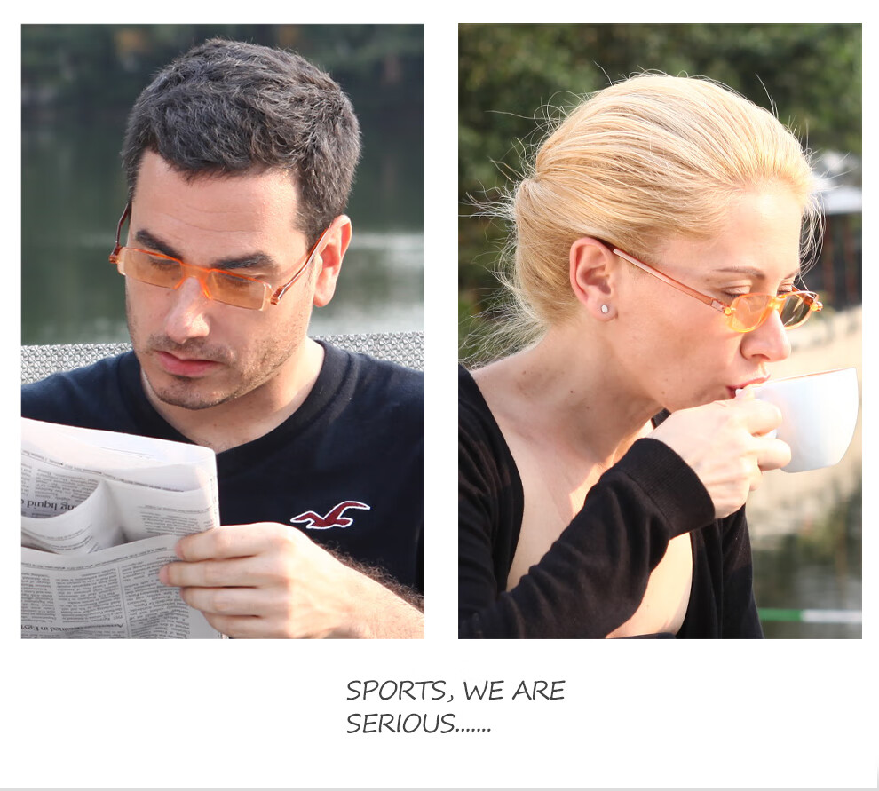 NANNINI Reading Glasses, Anti-Blue Light, Frameless, Portable, Foldable CP1-1151, Amber Color, 200 Degrees (Recommended for Ages 55-59) 7