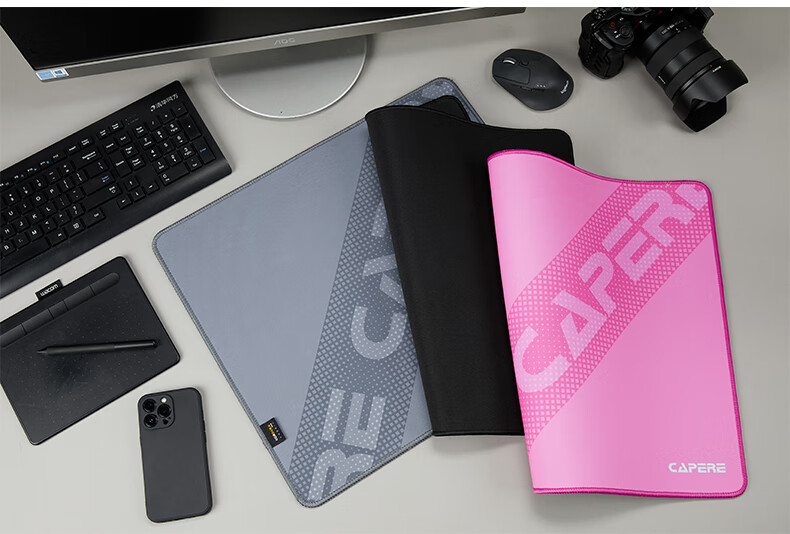CAPERE Waterproof Nylon Mouse Pad, Cordura Coarse Surface Neutral Pad, Computer Accessory Gaming Mat, [Zhuifeng] Black 350x250x3mm Nylon Pad 15