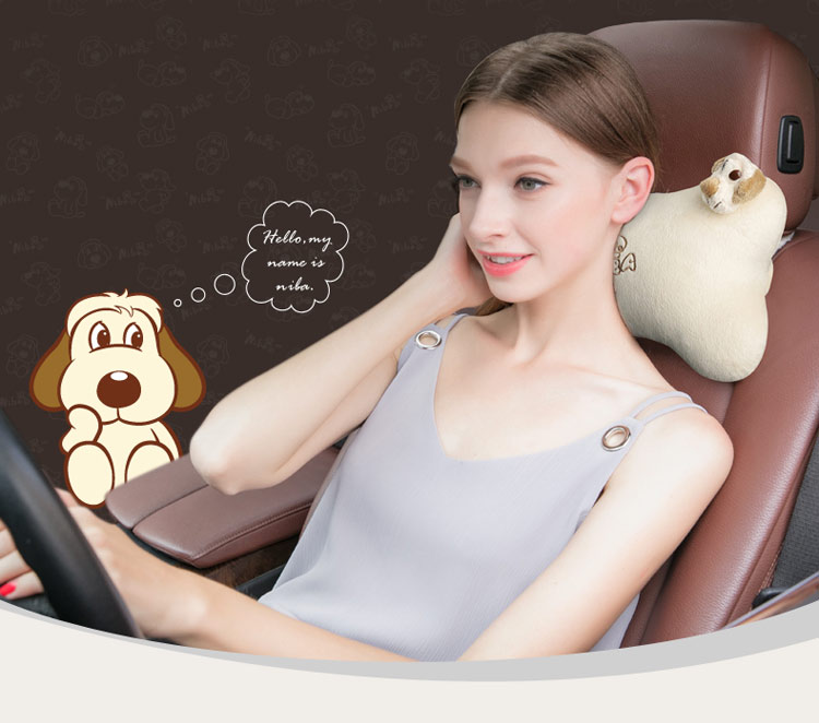 ICAROOM Car Headrest, Hollow Cotton Car Cushion, All-Season Universal Cartoon Car Bone Pillow, NB-103KT 3