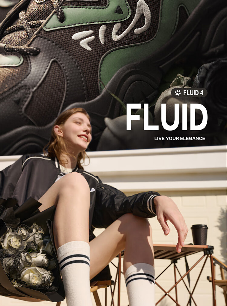 FILA Official Cat Paw Shoes 4th Generation Women's Dad Shoes Retro Casual Sports Shoes 4