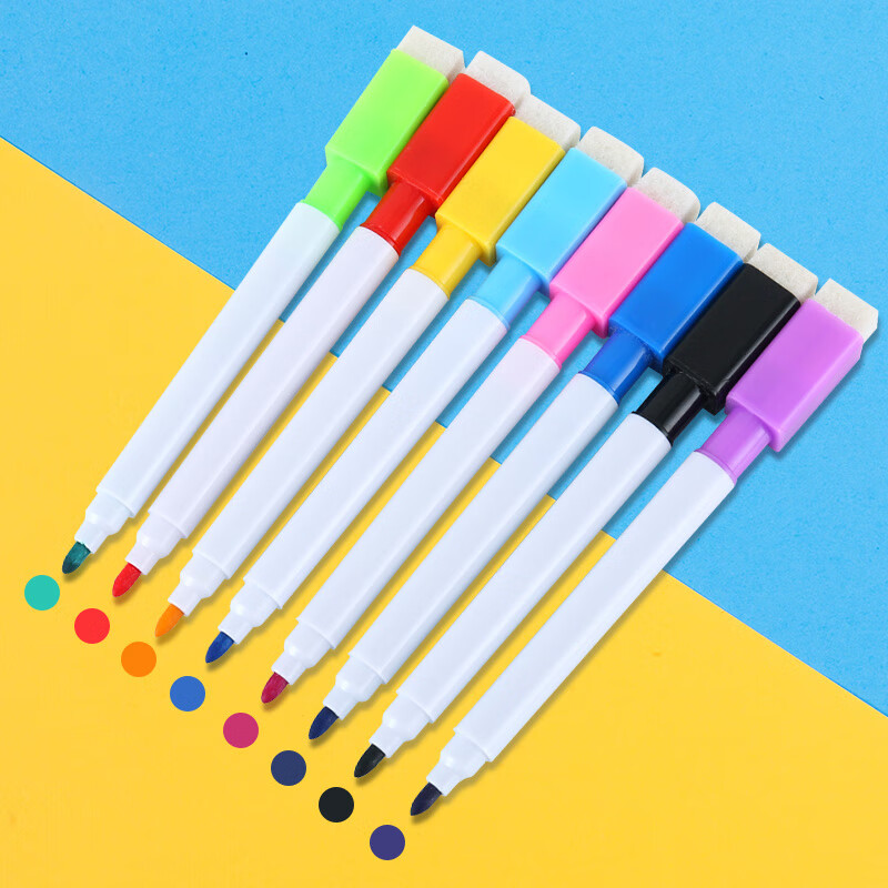 Deyin Erasable Colored Whiteboard Markers Water-Based Whiteboard Pens for Kids Easy to Erase Office Teaching Supplies Kindergarten Drawing Graffiti Markers 12-Pack 2950