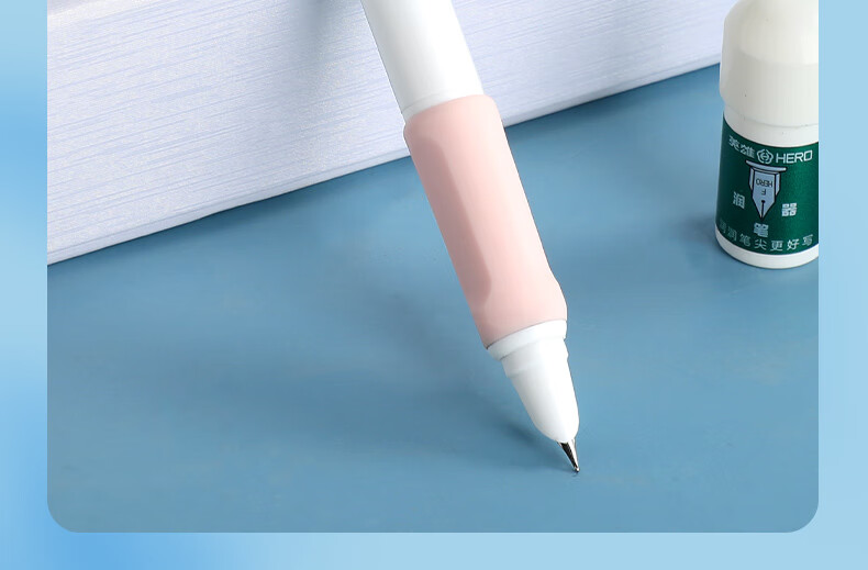 HERO P320 Fountain Pen, Xingqi Cang Ergonomic Push-Button Fountain Pen for Third Grade Elementary School Students' Handwriting Practice, Iridium Nib, Starlight Blue, EF Extra Fine Nib 20
