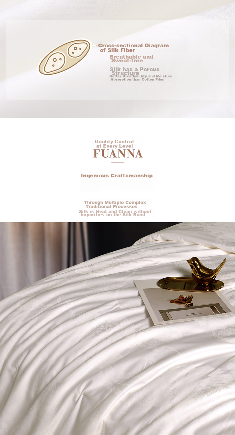 FUANNA Silk Comforter, 100% Mulberry Silk Winter Quilt, Double Cocoon Thickened Winter Duvet, Double Size 6.4 Jin, 203*229cm 9