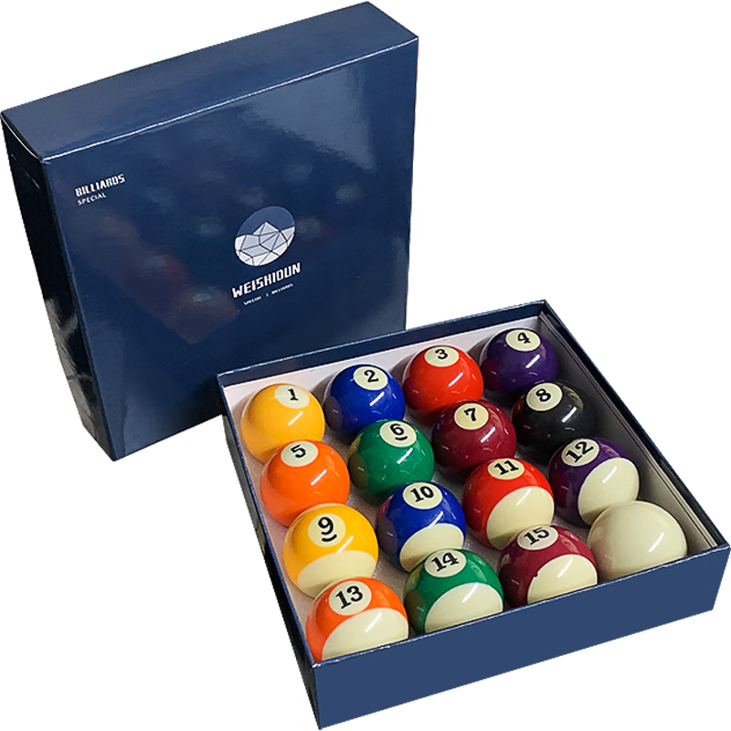 WEISHIDUN Entry-Level Billiards, Black Eight And Variety Training Billiard Balls, Sixteen Colors Standard Large Size 57MM Billiard Table Accessories