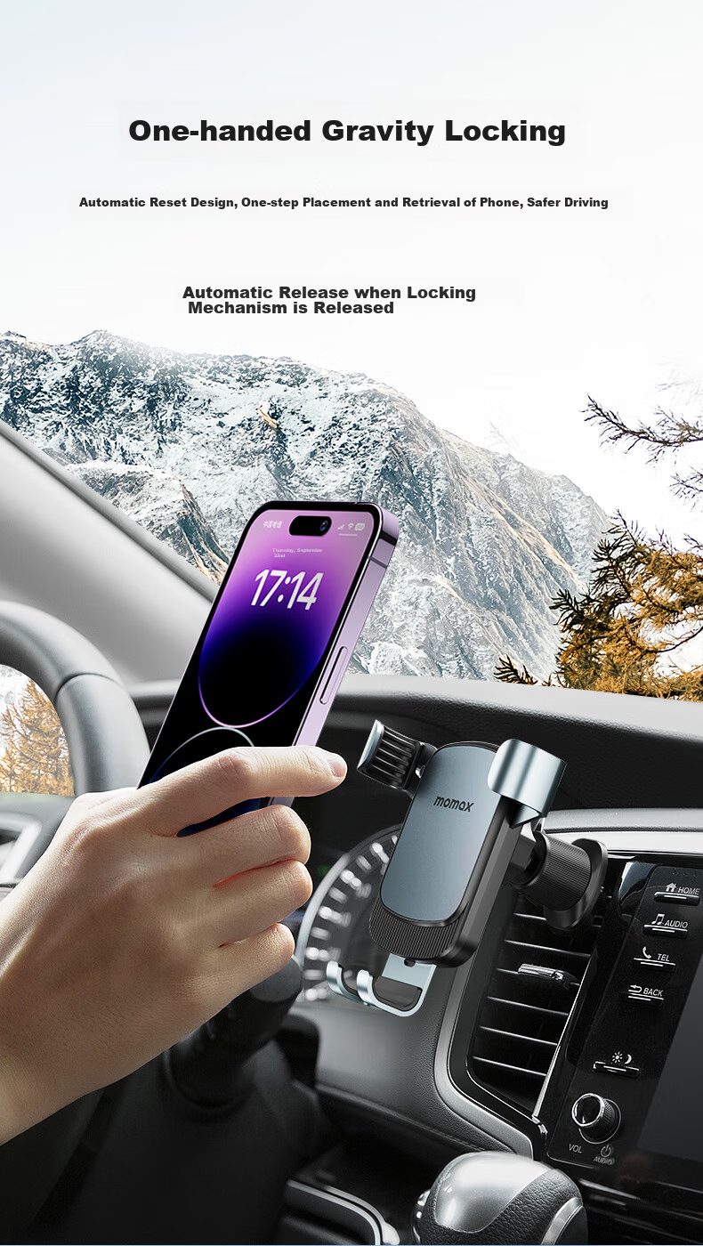 MOMAX Electric Vacuum Suction Car Phone Holder Magnetic Dashboard Suction Cup Navigation Mount 6