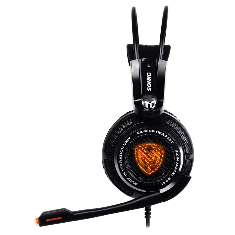 SOMIC G941 Over-Ear Gaming Headset, Esports Headphones, 3.5mm Wired Interface, Computer Gaming Wired Headphones, 3D Stereo Sound, Dual Headband Design, Black