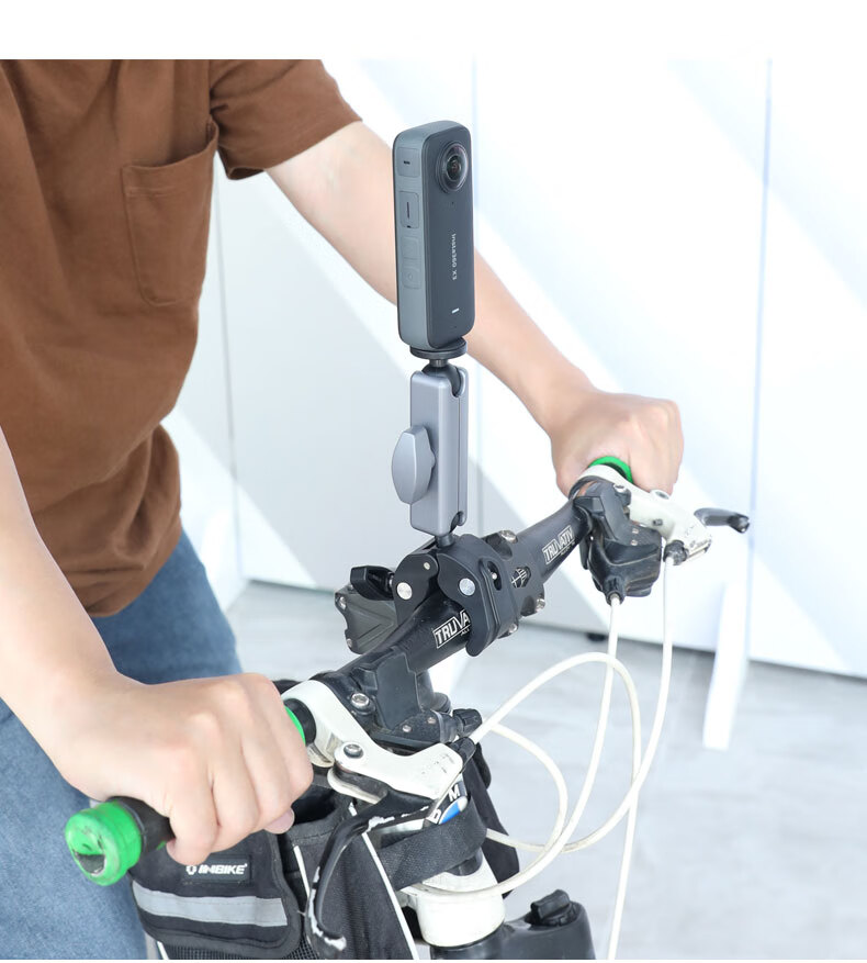 Qiye Cycling Handlebar Mount Compatible with Insta360 X3 Panoramic Camera, Insta X4 Action Camera Accessory, Motorcycle X5 Bicycle Mountain Bike Handlebar Clamp X3 2