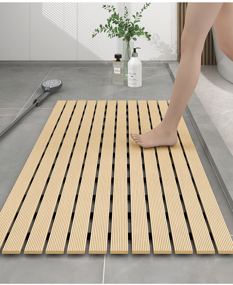 Huaxu Household Bathroom Non-Slip Mat, Shower Room Bathing Area Anti-Fall Floor Mat, Bathroom Washroom Toilet Water Barrier Waterproof Hollow Desig 20