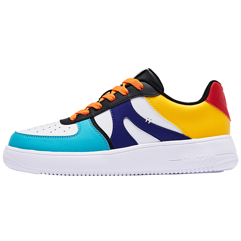 QIAODAN Men's Shoes, Spring And Summer Low-Top Sneakers, Thick-Soled Height-Increasing Casual White Shoes, Sports Shoes, Non-Slip Wear-Resistant Skateboard Shoes for Me