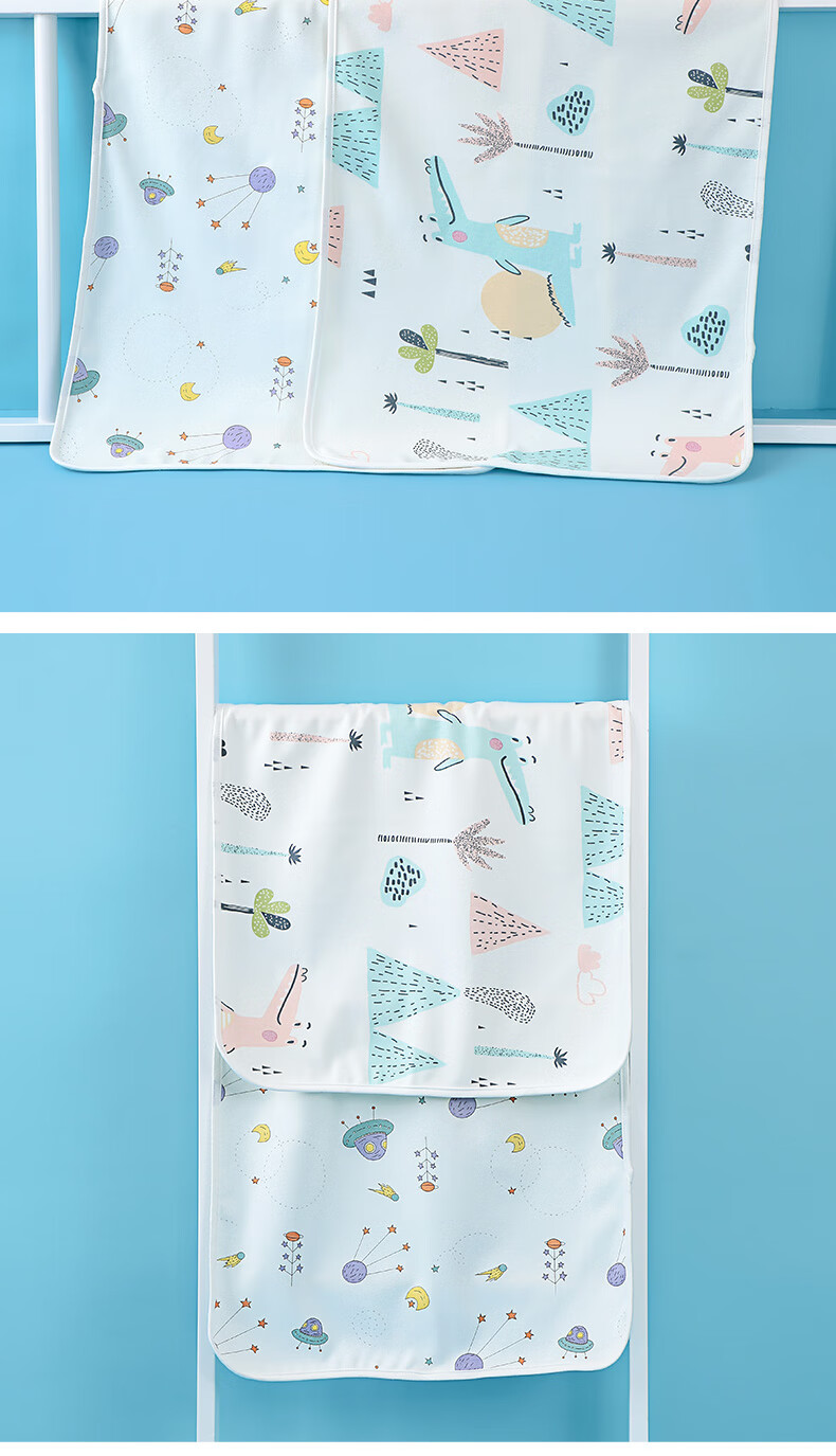 Grace Baby Diaper Pad, Extra Large Washable Menstrual Period Pure Cotton Bed Sheet Cartoon Crocodile Pattern, 150*100cm 9