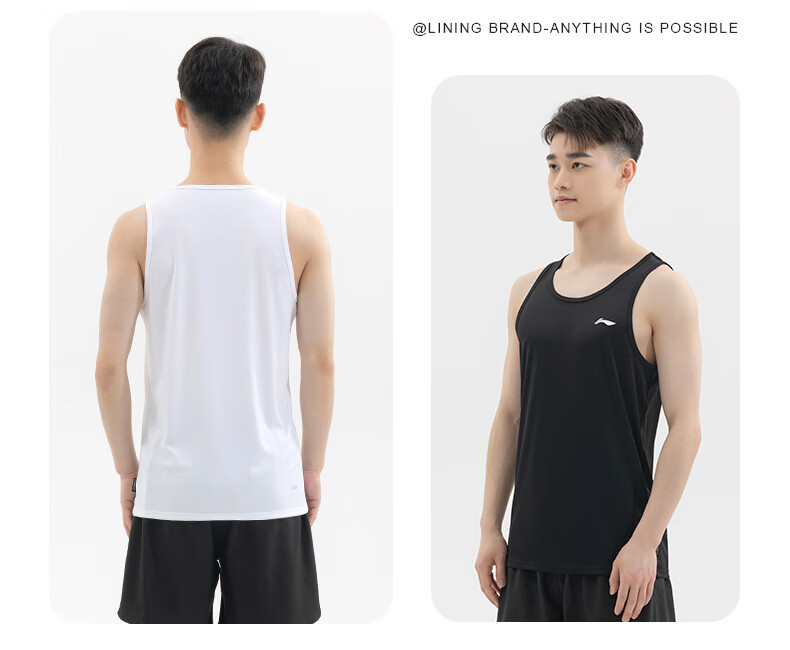 Li-Ning Tank Top for Running, Summer Style, Unisex Fitness Workout Breathable Cool Sleeveless Top Base Layer Martial Arts Sports Vest 13