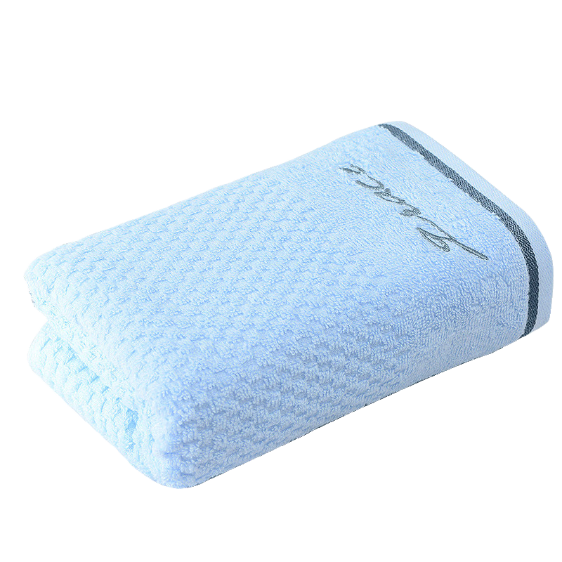 Grace 7A Grade Antibacterial Towel, Pure Cotton Absorbent Embroidered Solid Color Soft Face Towel, Single Pack, Blue Sports