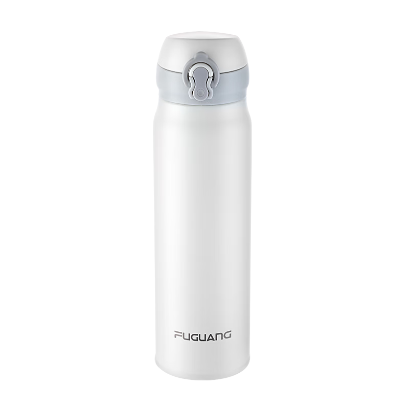 Fuguang Insulated Mug with Spring Lid, 316L Stainless Steel Large Capacity Cold Water Bottle for Students, Car-Mounted Children's Cup, 600ml