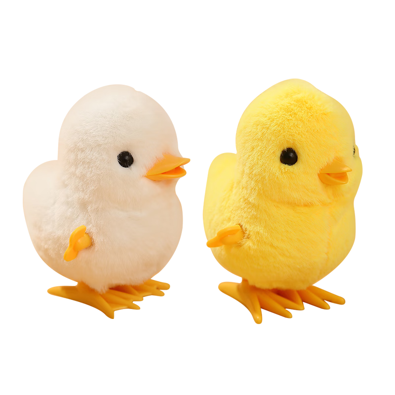 Cawndilla Families Children's Wind-Up Plush Chicken And Duck Toy Set for Infants 1-3 Years Old, Baby Crawling Practice, Birthday Gift for Boys And Girls