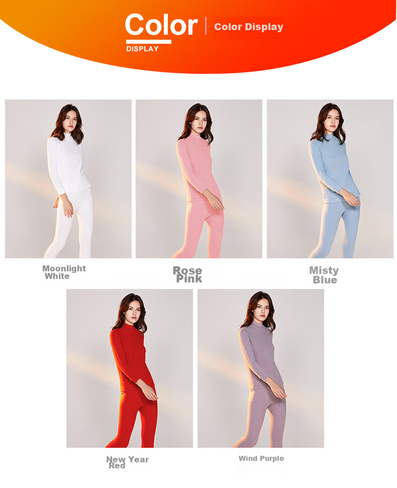 Yiershuang [Half Turtleneck Three-Layer Thickened] 100% Pure Cotton Thermal Underwear for Men And Women, Autumn Top And Bottom Set, Fall/winter 28