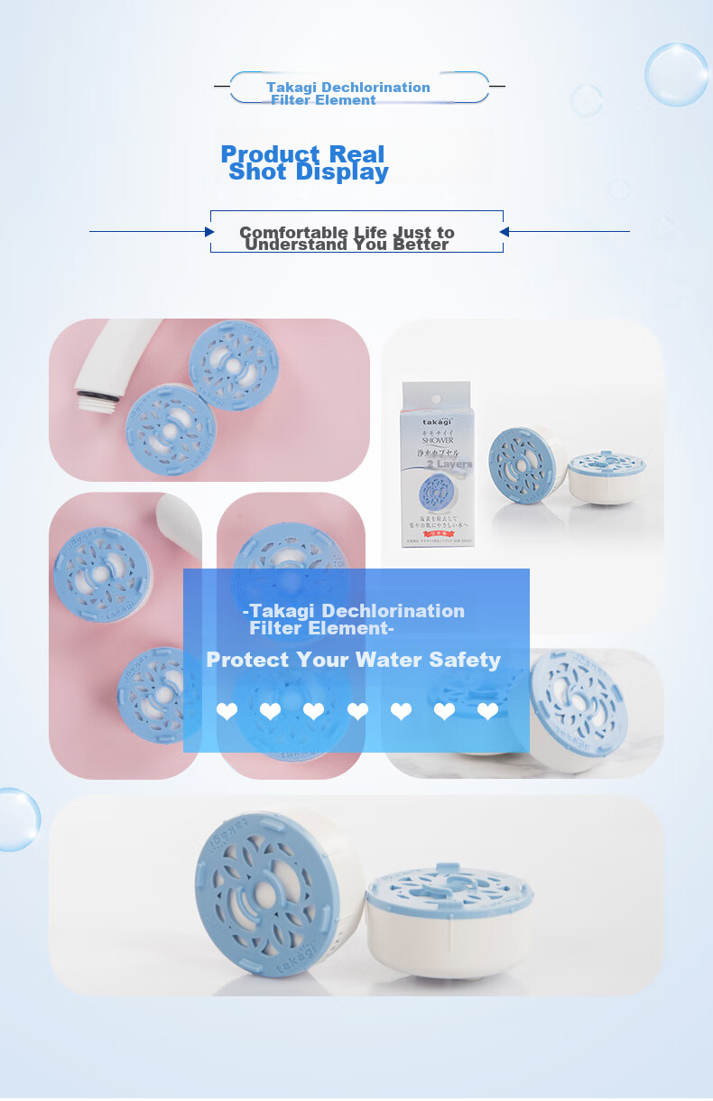 Takagi Shower Head Chlorine Removal Filter Cartridge, Purifying And Skin-Friendly JSC003 (2 Pieces Per Box) 10