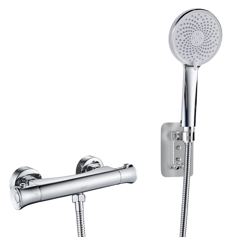 KEGOO Constant Temperature Shower Set, Simple Rain Shower Device, Shower Faucet Mixer Valve, Shower Head Complete Set K4014