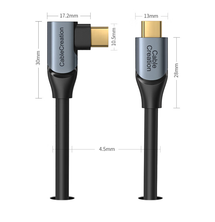 CABLE CREATION Elbow Double Type-C Cable USB3.2 Camera Connection Oculus Quest2 Data Cable Piconeo3/4 VR Headset Glasses Streaming Compatible Sony Fuji 5 Meters 8