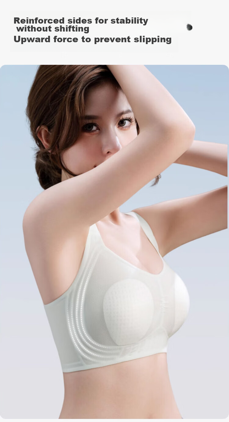 XUEXIMAN Women's Ice Silk Seamless Bra, Thin Summer Style, Wireless, Push-Up, Anti-Sagging, Sexy Brassiere, Foundation Liquid Skin Color 10