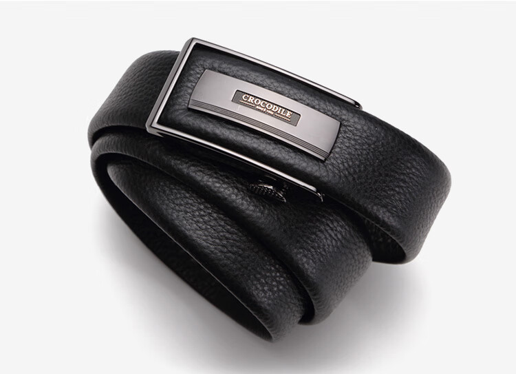 CROCODILE Men's Belt, Inner-Wear Style, Top-Grain Leather, Business Casual Fashion Automatic Buckle Belt 12575, Gift for Boyfriend 13