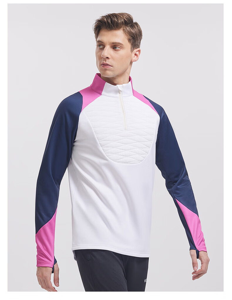 KELME Pullover Sweatshirt for Men, New Autumn Football Training Shirt, Running Hoodie with Half-Zip, Cotton-Lined Top, White, XL 17