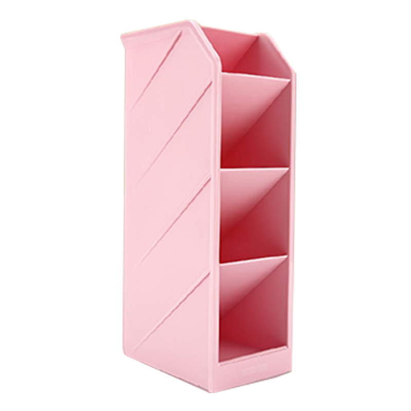 M&G (M&G) Stationery Slanted Pen Holder, Student Office Supplies Desktop Storage Box, Pink Single Pack ABT98476