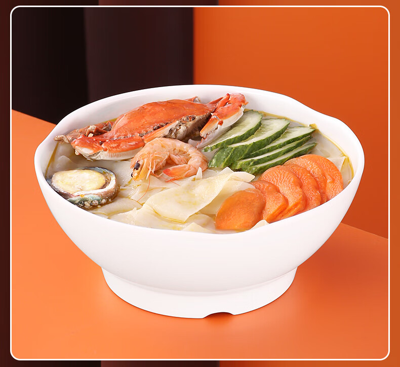 JOBO A8 Melamine Surface Bowl Set of 5 8-Inch Thickened Large Soup Bowls for Spicy Hot Pot, Ramen, Rice Noodles, and Sour Spicy Noodles Conical Bowls 2