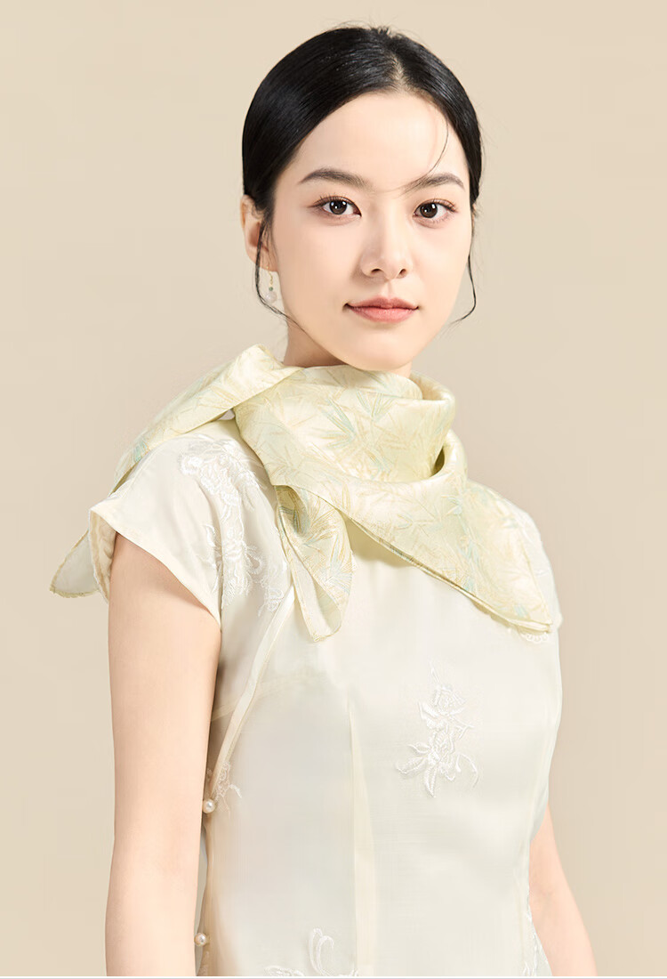 JIUMU 100% Mulberry Silk Scarf, Square Shawl, Women's Wrap, Gift for Girls And Mothers, Mid-Autumn Festival Birthday Present, Gift Box Set 17
