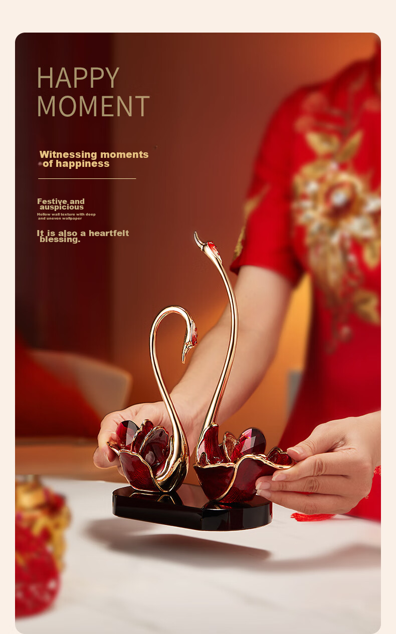 Nuoshiman Swan Ornament, Elegant Wedding Gift for Newlyweds, Valentine's Day And 520 Gift for Girlfriend, Living Room And Wine Cabinet Decoratio 3