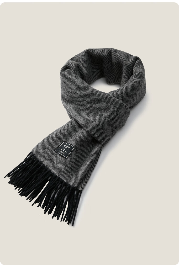 JIUMU Pure Wool Scarf for Men, Autumn And Winter Warm Neck Warmer, Gift for Men, Fathers, Mid-Autumn Festival, Birthday Present, Gift Box Packaging 17