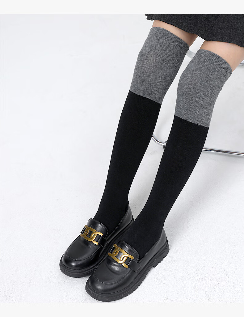 Barbie Children's Mid-Calf Socks, Girls' Knee-High Socks, Spring And Autumn Black High Socks, Girls' Student Over-Knee Long Socks 14