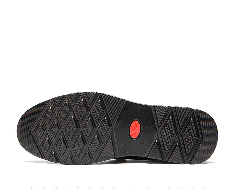 Aokang Men's Leather Slip-On Round Toe Comfortable Business Casual Shoes, Black, Size 40 11